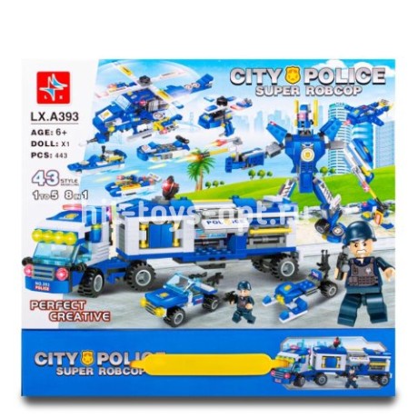 Конструктор ситис полиция 8 в 1 433 дет.