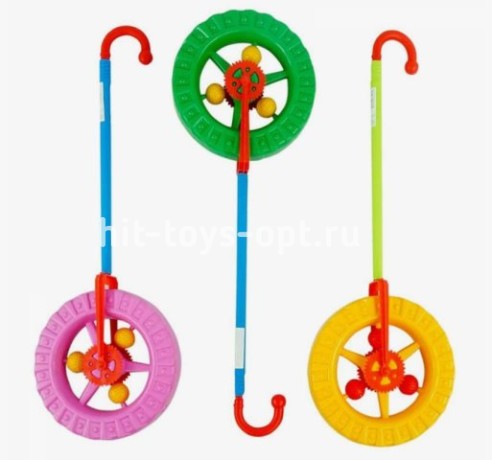Каталка на Палочке - Колесо 17см*3см, цвет микс..