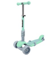 Самокат 3-х колесный  мятный 57*23*56-76 см,заднее колесо PVC без света