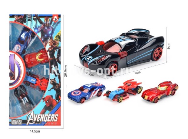 Набор Машинок ХВ Мстители 4в1 в кор.