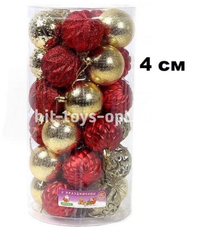 Набор шаров 4см 24шт в тубусе 42400(16)