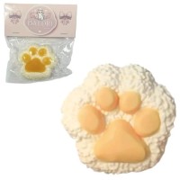 Антистресс Сквиш Лапка Белая Облачко с Желтыми Подушками