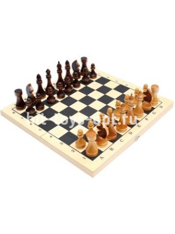 Шахматы обиходные лакированные с доской 290х145х40
