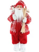 Сувенир Дед Мороз в красной шубе, с лыжами и мешком, 60 см