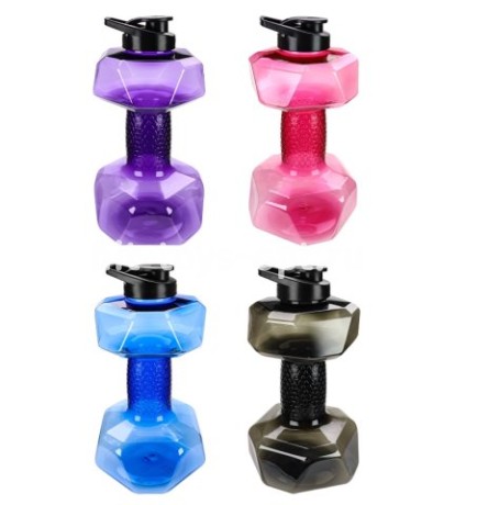 Бутылка для воды пластиковая "Гантеля", 2500 мл, 27*12,5*12,5, цвет ассорти