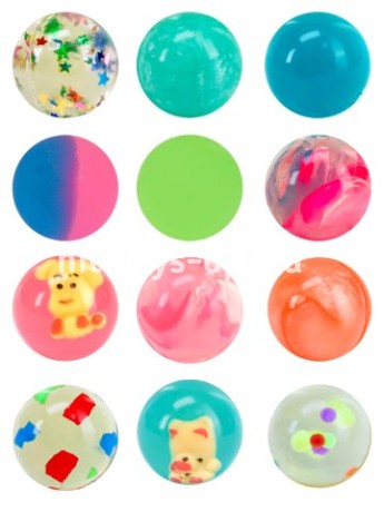 Мяч-прыгун 2,7 см в ассорти, в уп 30шт одного цвета, цена за шт.