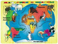 Пазл &quot;Карта мира&quot; на русском языке, 13 элементов, размер 40см*30см