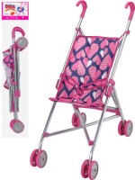 Коляска для кукол складная Розовая (52х26х55 см) (металл.) в пакете