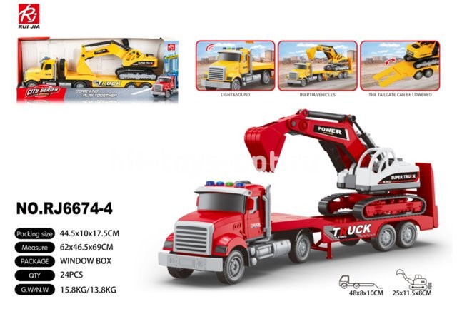 Автовоз +экскаватор свет+муз 45*11