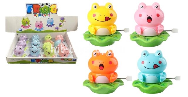 Заводная Лягушка на Листочке, в уп 12шт. цена за шт.