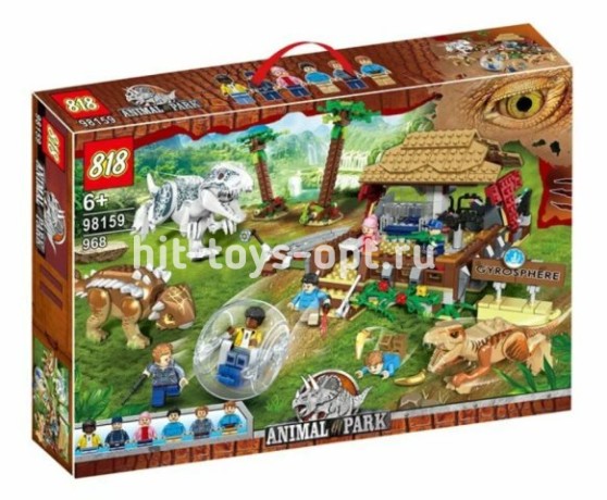 Конструктор Мир Юрского Периода - Индоминус-рекс против анкилозавра, 968 дет.