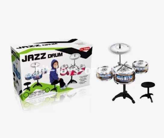 Барабанная установка со стулом Jazz Drum, 3 барабана, тарелка, палочки.
