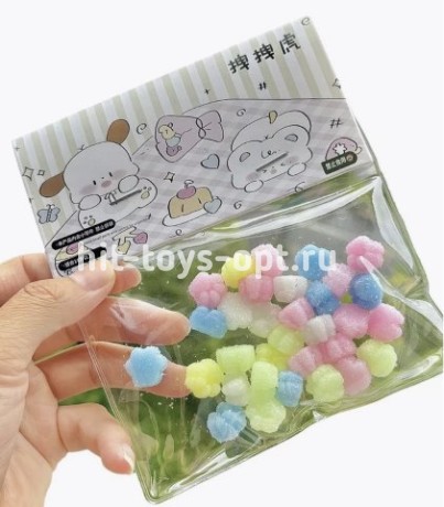 Антистресс Сквиш Набор Цветных Мини Лапок, в уп 50шт. цена за уп.