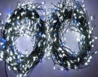 Гирлянда-Мишура (IP44) КАПЕЛЬКА РОСЫ зеленый провод (30м/900л)с эф.мерцания,в туб х/б+син мерц