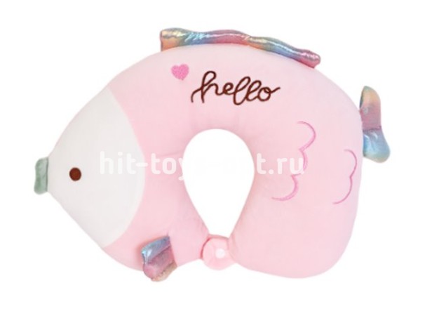 Подушка дорожная с эффектом памяти Рыбка, розовая