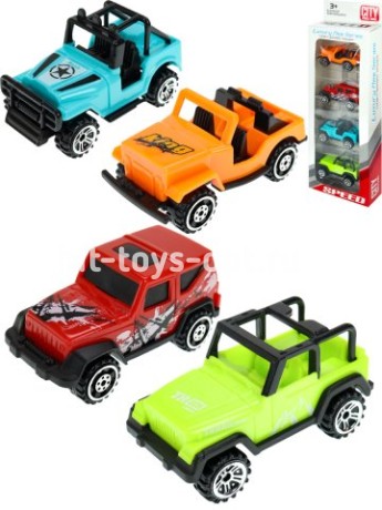 Набор машинок "Джипы"(10,2х4х26,7 см)(4 машинки), в коробке