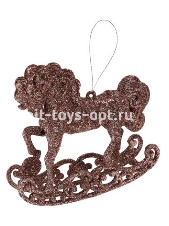 Подвесное украшение из акрила Лошадка, золотая 10,5*9,5 см