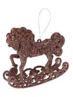 Подвесное украшение из акрила Лошадка, золотая 10,5*9,5 см