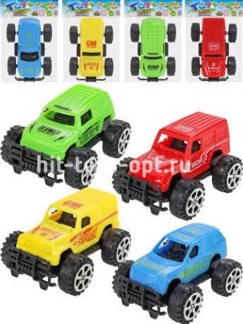 Машинка инерционная "Джип-сафари" 7,5 см, цвет микс, пластик, в пакете