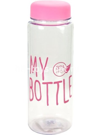 Бутылка для воды пластиковая, в чехле My bottle, Летнее настроение, 600 мл, Красная