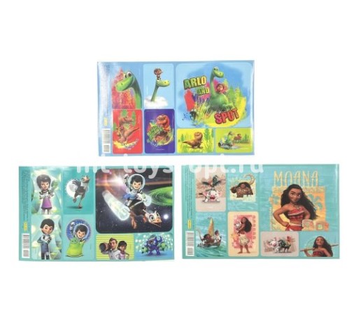 Наклейки на Листе 7 шт, в уп 20 листов, ЦЕНА ЗА УПАКОВКУ. в ассорти