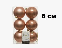 Набор шаров 8см 6шар 1цв однотонный глянец/матовый в пр уп 00099