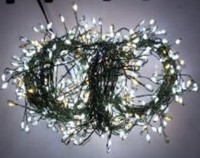 Гирлянда-Мишура (IP44) КАПЕЛЬКА РОСЫ зеленый провод (30м/900л)с эф.мерцания,в туб х/бел+т/бел мерц