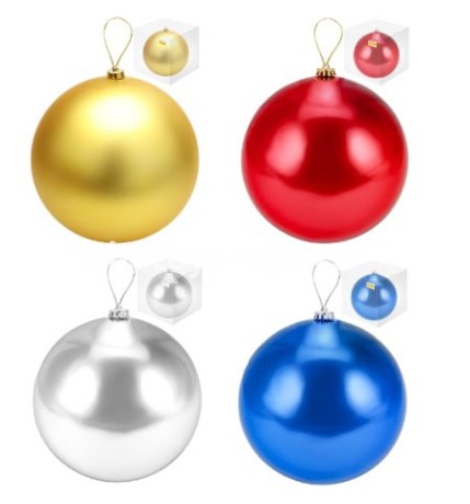 Ёлочный шар 25 см, Весёлых праздников! цвет ассорти