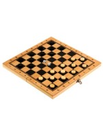 Шашки деревянные (фигуры пластик) (29х14,5 см)