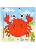 Деревянная пазл-рамка (15х15см) &quot;в ассорти&quot; (6 элементов)(окраш.рамка)