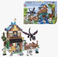 Конструктор Мой Мир - Защита фермы от Эндер-дракона, 820 дет