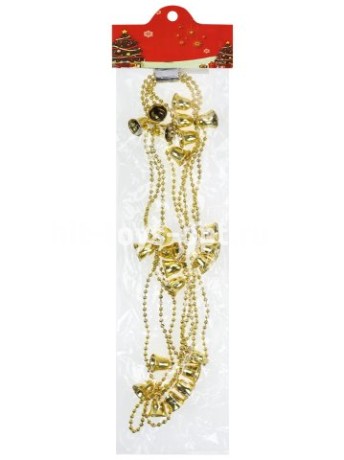 Новогоднее украшение бусы на ёлку "Колокольчики/Звезды"