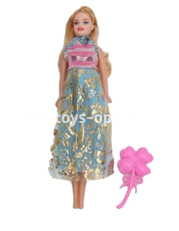 Беременная кукла (6х3х26 см) Модная мама 2 (цветок в компл.)