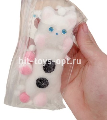 Антистресс Сквиш Котик 14см + Пампоны + Ворс