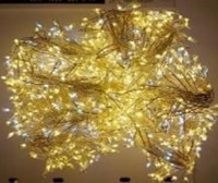 Гирлянда-Мишура (IP44) КАПЕЛЬКА  РОСЫ прозрачный провод (50м/1500л) с эф.мерцания,в туб т/бел+х/бел