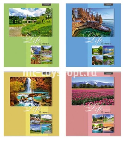 ТЕТРАДЬ 80 Л. КЛ. СКРЕП. РАЙСКИЕ БЕРЕГА А5 МЕЛ. КАРТ. ВЫБ. УФ-ЛАК