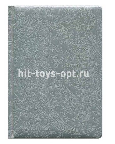 Ежедневник недатированный А5 128 листов Profit "Капри" обл. кож/зам., серебряный