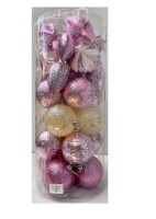 Набор на елку 33предмета 83311 18шар 8см 3вида (искра5,узор9,жемчуг4), 3вида сосулек (узор4,дольки7,