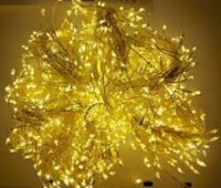 Гирлянда-Мишура (IP44) КАПЕЛЬКА  РОСЫ прозрачный провод (50м/1500л) с эф.мерцания,в туб Теплый Белый