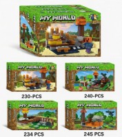 Конструктор Мой Мир - Заброшенные шахты 4 вида 230-245 дет, в уп 4шт. Цена за шт.