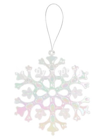 Подвесное украшение из акрила Новогодняя снежинка 12,5*12,5 см
