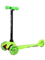 Самокат 3-х колесный (51*11) кол.11/7,6см ПВХ со свет.,макс.40кг, зеленый