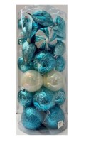 Набор на елку 33предмета 83311 18шар 8см 3вида (искра5,узор9,жемчуг4), 3вида сосулек (узор4,дольки7,