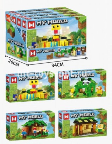 Конструктор Мой Мир - Дом с Пандой/Ципой 4 вида 298-319 дет, в уп 4 шт. цена за шт.