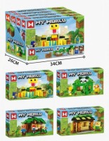 Конструктор Мой Мир - Дом с Пандой/Ципой 4 вида 298-319 дет, в уп 4 шт. цена за шт.