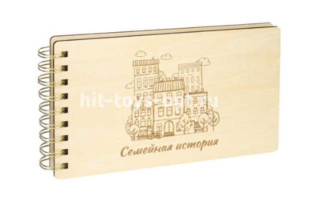 Фотоальбом на кольцах на 50 фото 10*15см,25лис. в ассорти с замет-ми,дерев.обл.(фанера)