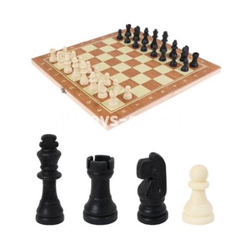 Настольная Игра 2в1 - Шахматы Шашки 34см*34см