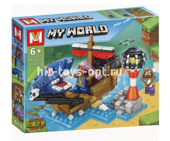 Конструктор Мой Мир - Атака Гигантской Акулы 450 дет.