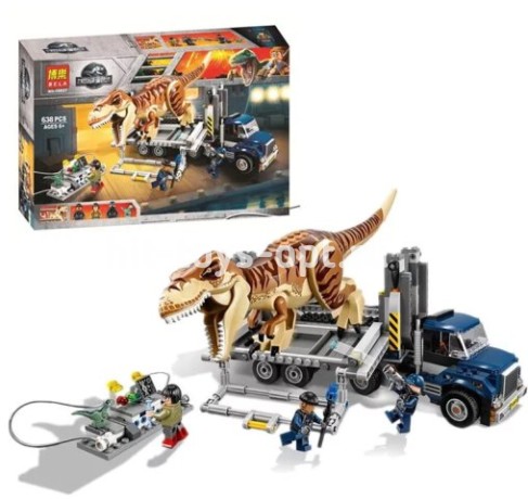 Конструктор Мир Юрского Периода - Транспорт для перевозки Ти-Рекса, 638 дет.