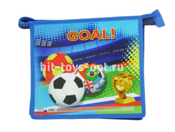 Папка для тетрадей А5 молния сверху, Футбольная победа пластик